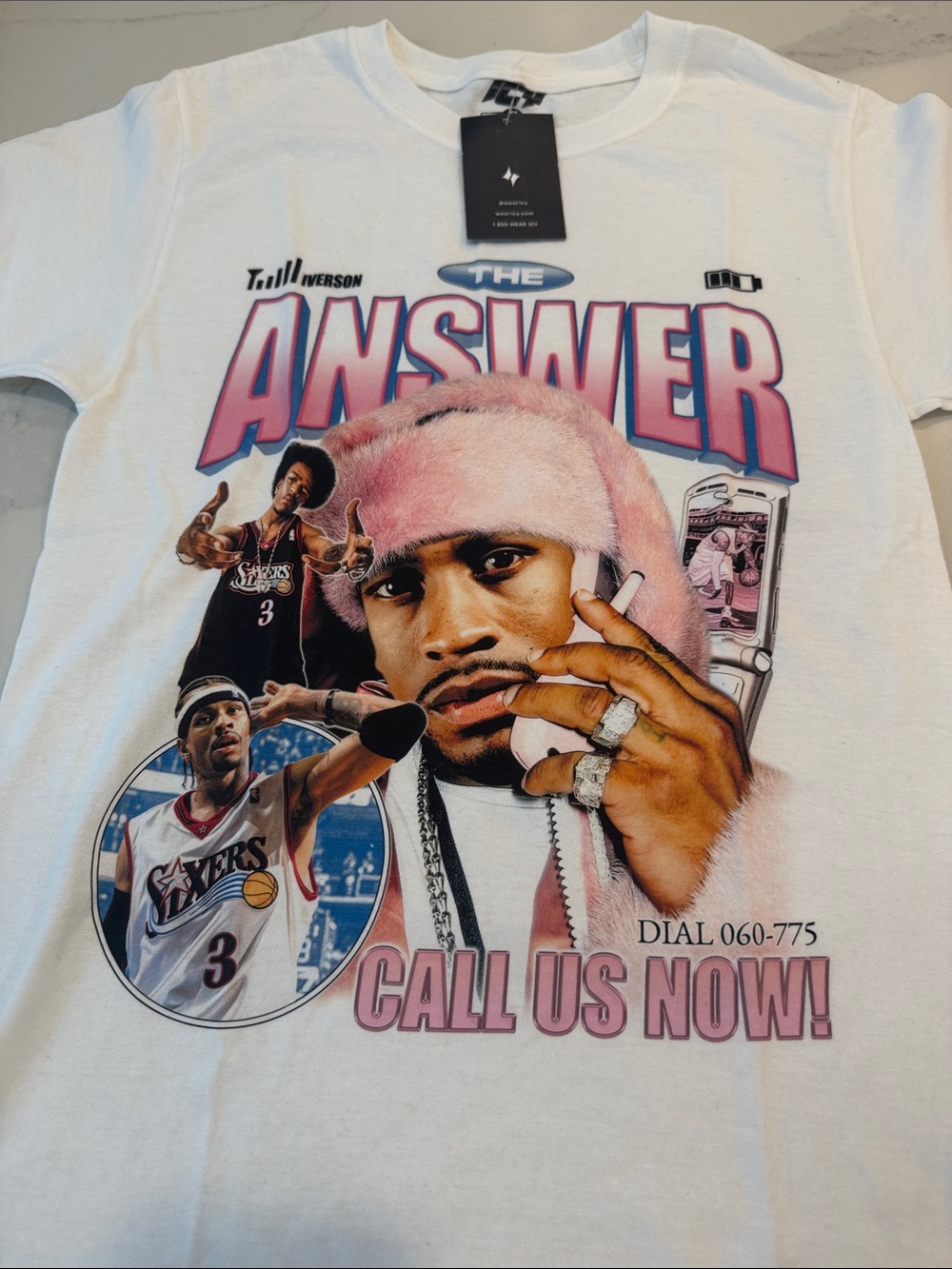 White 'The Answer' Graphic Short Sleeve Tee iverson